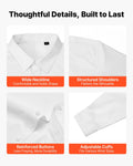 Men's Slim Fit Long Sleeve Button Up Dress Shirt White