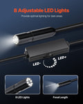 Endoscope Camera 1920P HD 8 LED IP67 Waterproof 5m Semi-Rigid Cable