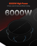 6000W 4 Burner Induction Cooktop Touch Control Electric