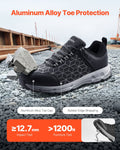 Steel Toe Shoes for Men US Size 9 Athletic Work Shoe Sneakers Black