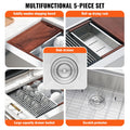 Farmhouse Kitchen Sink, 304 Stainless Steel Drop-In Sinks, Top Mount Single Bowl Basin with Ledge & Accessories, Household Dishwasher Sinks for Workstation, Prep Kitchen, and Bar Sink, 30 inch