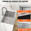 Farmhouse Kitchen Sink, 304 Stainless Steel Drop-In Sinks, Top Mount Single Bowl Basin with Ledge & Accessories, Household Dishwasher Sinks for Workstation, Prep Kitchen, and Bar Sink, 30 inch