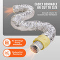Dryer Vent Hose 127MM Insulated Flexible Duct 7.62M 2 Clamps
