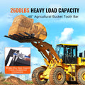 Clamp on Debris Forks to 1200 mm Bucket, 1200 kg Capacity Heavy Duty Clamp on Pallet Forks Attachments, Fit for Loader Bucket Skidsteer Tractor to Clean up Fallen Limbs Debris or Yard Wwaste