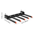 Clamp on Debris Forks to 1200 mm Bucket, 1200 kg Capacity Heavy Duty Clamp on Pallet Forks Attachments, Fit for Loader Bucket Skidsteer Tractor to Clean up Fallen Limbs Debris or Yard Wwaste