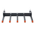 Clamp on Debris Forks to 1200 mm Bucket, 1200 kg Capacity Heavy Duty Clamp on Pallet Forks Attachments, Fit for Loader Bucket Skidsteer Tractor to Clean up Fallen Limbs Debris or Yard Wwaste