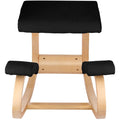 Wooden Ergonomic Kneeling Chair Memory Seat Cushion Relieving Body Black