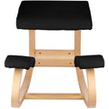 Wooden Ergonomic Kneeling Chair Black Memory Foam Seat Cushion