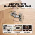 Cabinet Hinges, 60 Packs Full Overlay Kitchen Cabinet Door Hinges, 100 Degree Opening Angel Soft Close Concealed Cupboard Hinges for Frameless Cabinet Type, with Mounting Screws