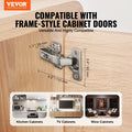 Cabinet Hinges 60 Pack 100 Degree Soft Close Frameless Kitchen Door