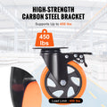Caster Wheels 127mm Set 4 Swivel Lock Heavy Duty 204kg PVC