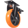Caster Wheels 127mm Set 4 Swivel Lock Heavy Duty 204kg PVC