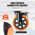Caster Wheels 152.4mm Swivel Set 4 Heavy Duty 318kg Lock PVC