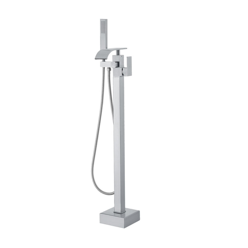 Freestanding Bath Tub Faucet Floor Mount Mixer Tap Swivel Spout