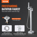 Freestanding Bath Tub Faucet Floor Mount Mixer Tap Swivel Spout