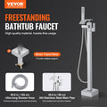 VEVOR Freestanding Bath Faucet Floor Mount 360° Swivel Shower Mixer Taps