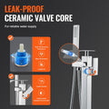 VEVOR Freestanding Bath Faucet Floor Mount 360° Swivel Shower Mixer Taps
