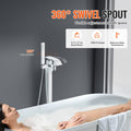 VEVOR Freestanding Bath Faucet Floor Mount 360° Swivel Shower Mixer Taps