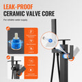 Freestanding Bath Faucet Floor Mount 360° Swivel Shower Mixer Taps