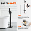 Freestanding Bath Faucet Floor Mount 360° Swivel Shower Mixer Taps