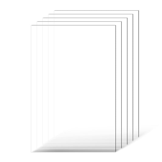 PET/Plexiglass Sheets, 5-Pack Plastic Sheet, 610 x 914 mm 1 mm Thick Transparent Clear Flexible Plastic Panels for Craft, Replacement Picture Frame Glass, DIY Display Project, Easy to Cut