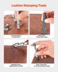 Leather Working Tools Kit 61 PCS Canvas Bag Craft Stamping