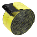 Winch Straps, 10.2 cm x 9.1 m, 2.7T Load Capacity, 8.2T Break Strength, Truck Straps with Flat Hook, Flatbed Tie Downs Cargo Control for Trailers, Farms, Rescues, Tree Saver, Yellow (10 Pack)