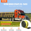 Winch Straps 10.2cm x 9.1m 2.7T Load 10 Pack Yellow Truck Tie