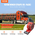 Winch Straps 10.2cm x 9.1m 2.7T Load 10 Pack Truck Tie Downs