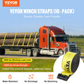 Winch Straps 10.2cm x 12.2m 2.7T Load 10 Pack Yellow Truck Tie