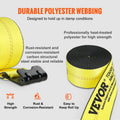 Winch Straps 10.2cm x 12.2m 2.7T Load 10 Pack Yellow Truck Tie