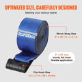 Winch Straps, 10.2 cm x 9.1 m, 2.7T Load Capacity, 8.2T Breaking Strength, Truck Straps with Flat Hook, Flatbed Tie Downs Cargo Control for Trailers, Farms, Rescues, Tree Saver, Blue (10 Pack)
