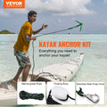 Kayak Anchor Kit 3.5lb 8m Rope Buoy Folding Boat Anchor Storage