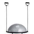 Half Exercise Ball Trainer, 23 inch Balance Ball Trainer, 660lbs Capacity Stability Ball, Yoga Ball with Resistance Bands & Foot Pump, Strength Fitness Ball for Home Gym, Full Body Workout, Gray
