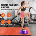 Half Exercise Ball Trainer, 23 inch Balance Ball Trainer, 660lbs Stability Ball, Yoga Ball with Resistance Bands & Foot Pump, Strength Fitness Ball for Home Gym, Full Body Workout, Purple