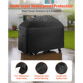 Grill Cover, 63 inch BBQ Covers for Outdoor Grills, Waterproof, Fade Resistant, Weather Resistant Heavy Duty 600D Polyester, Easy On/Off, with Hook-and-Loop Straps, Black
