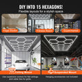Hexagon LED Shop Ceiling Light 66300LM 15 Grid Honeycomb