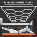 Hexagon LED Shop Light 86400LM 5 Grid Honeycomb Garage Ceiling