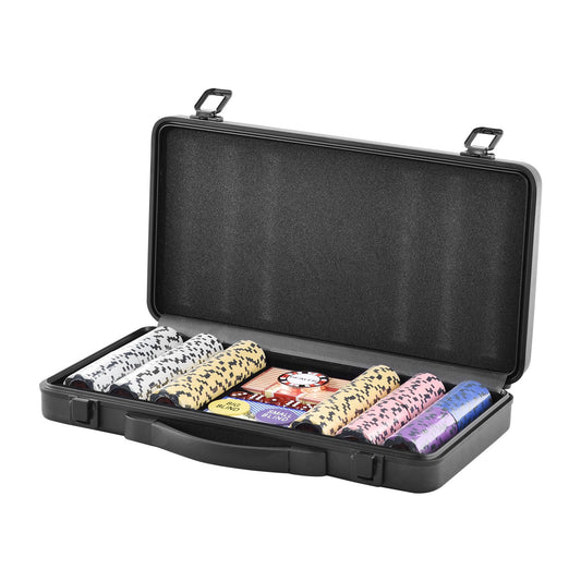 Poker Chip Set 300pc Clay Chips Cards Dice Carrying Case Texas Hold'em