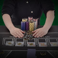 Poker Chip Set 300pc Clay Chips Cards Dice Carrying Case Texas Hold'em
