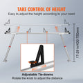 Truck Ladder Rack 363lbs Capacity Adjustable 19-34in Aluminum 8 C-clamps