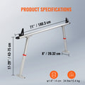 Truck Ladder Rack 363lbs Capacity Adjustable 19-34in Aluminum 8 C-clamps