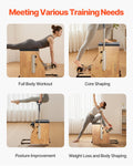 Pilates Chair Split-Pedal Stability Combo w/ Handles Rubber Wood