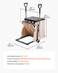 Pilates Chair Split-Pedal Stability Combo w/ Handles Rubber Wood