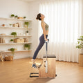 Pilates Chair Split-Pedal Stability Combo w/ Handles Rubber Wood