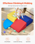 4pc Foam Climbing Toys Toddler 6m-3yr PU Leather Indoor Crawl Blocks