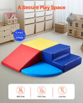 4pc Foam Climbing Toys Toddler 6m-3yr PU Leather Indoor Crawl Blocks