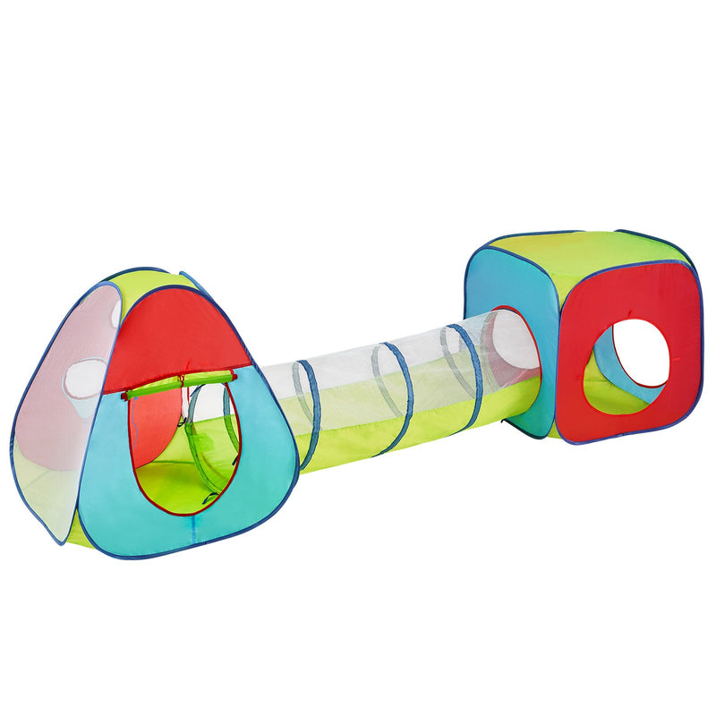 3 in 1 Kids Play Tent Tunnel Pop Up Playhouse Red Yellow Blue