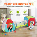 3 in 1 Kids Play Tent Tunnel Pop Up Playhouse Red Yellow Blue