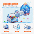 3 in 1 Kids Play Tent Tunnel Popup Playhouse Royal Blue Rocket